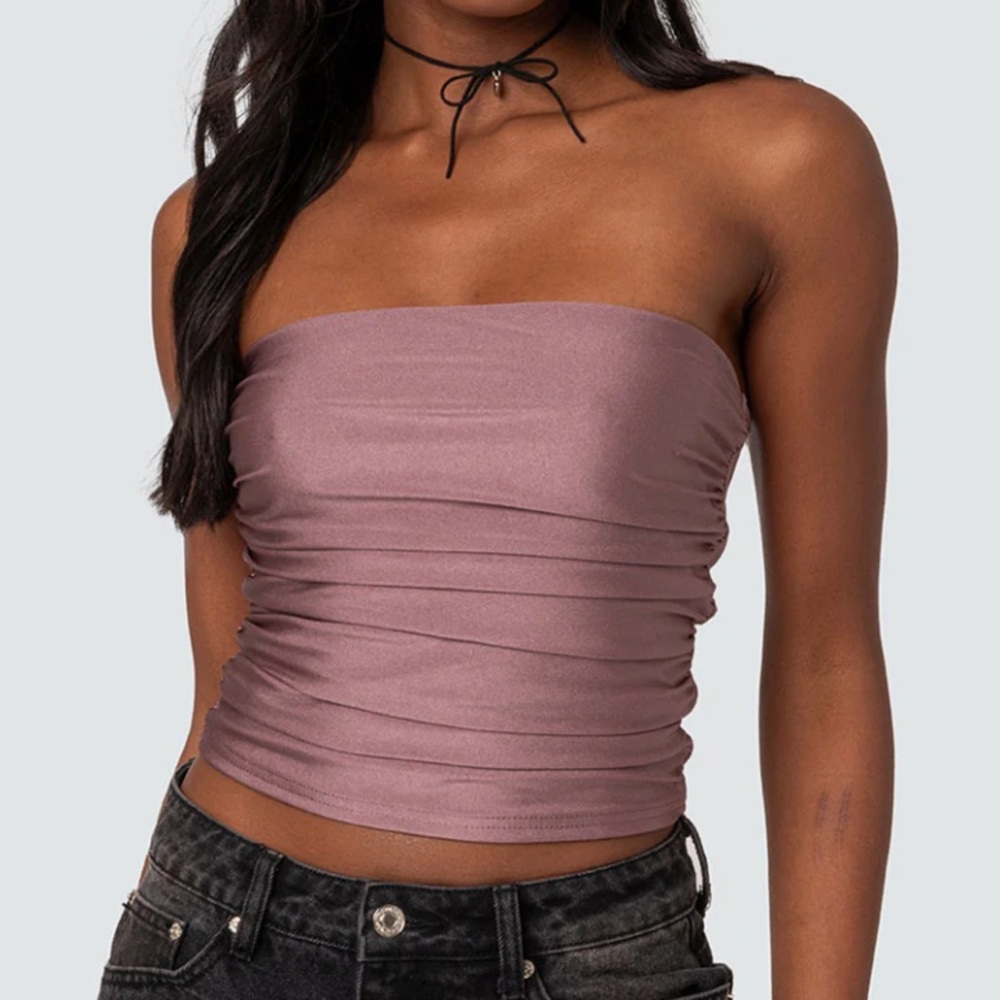 Edikted pink shimmer tube top